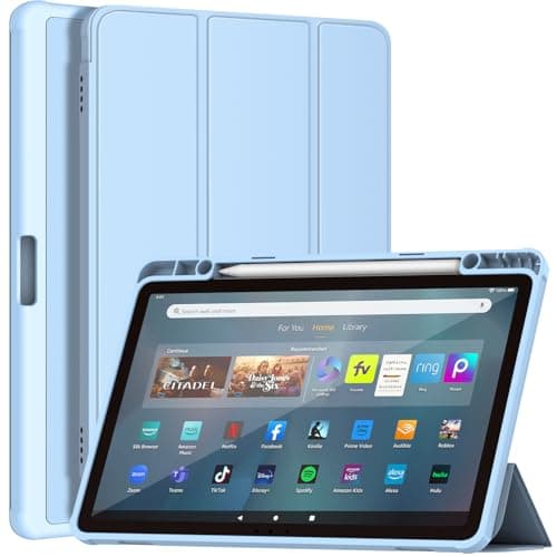 Image of Fire Max 11 Tablet Case, Fire Max 11 Case, Sonlaryin Smart Trifold Stand Soft TPU Back with Auto Wake/Sleep for Fire Max 11 Tablet(13th Gen, 2023), Incompatible with iPad 11in - Sky Blue