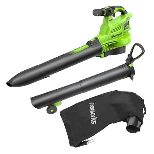 Image of Greenworks 48V(24V x 2) Cordless Leaf Blower and Vacuum GenII with 45L Mulching Bag, 386km/h,14.73m³/min, without Batteries & Charger, 3 Year Guarantee BL48L01-01