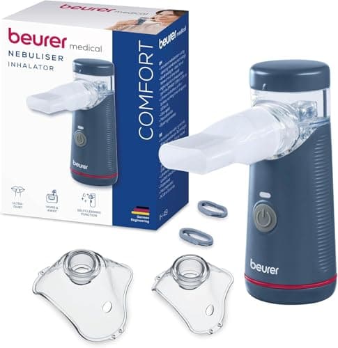 Image of Beurer IH49 Nebuliser, Portable Inhalation Device, Rechargeable Battery, Particularly Quiet, for Children and Adults, Vibrating Membrane Technology, for colds, Asthma and Other Respiratory Diseases