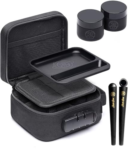 Image of Stash Bros Smell Proof Bag with Magnetic Rolling Tray | Smell Proof Container Stash Box with Modular Docking System & Accessories