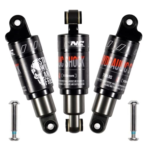 Image of CNCLOL Mountain Bike Rear Shock 120mm/125mm/150mm/165mm/185mm/190mm/200mm, Hydraulic Rear Suspension Shock Absorber, Non-Adjustable Oil Pressure Shock for MTB, Bicycle, DH,E-Bike.150x750lbs