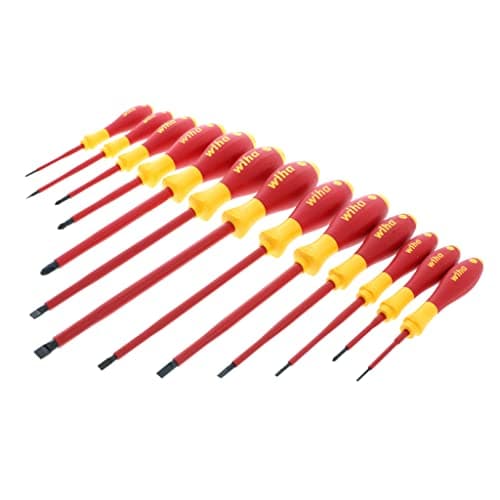 Image of Wiha 32094 Slotted and Phillips Insulated Screwdriver Set, 1000 Volt, 13 Piece