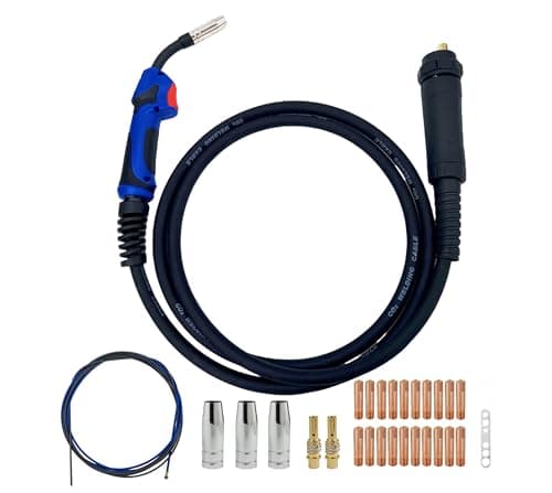 Image of MIG MAG MB15 15AK CO² Welding Torch, 150 Amp Welder Gun with Euro Central Connection, Welding Torch (3M) and 27 pcs Welding Accessory Kit, for Welding Machine (3M)
