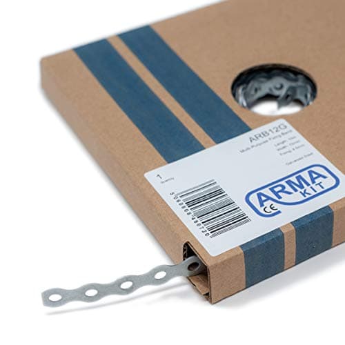 Image of ArmaKit Galvanised Steel Band Metal Fixing Strap with Perforated Holes, Builders All Round Band 10 Meter Roll (12mm Bare)