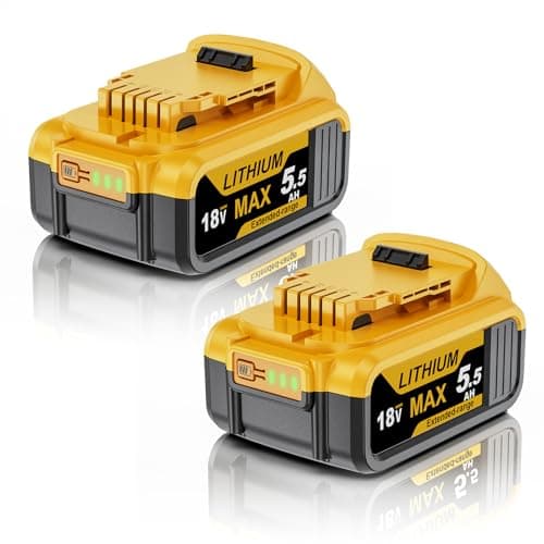 Image of 5500mAh Replacement for Dewalt 18V Battery - 2 Pack 5.5Ah Li-Ion 18v DCB180 DCB184 DCB200 DCB182 DCB181 DCB201 DCB204 DCB183 DCB185 DCB203 for Dewalt Power Tools