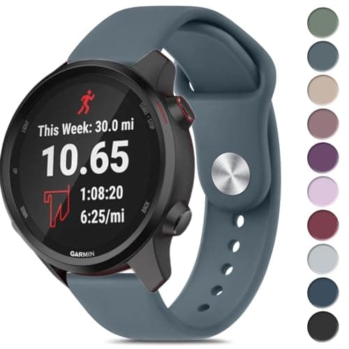 Image of Strap for Garmin Forerunner 245/645 /55 Music Watch Band, 20mm Silicone Quick Release Replacement Band for Garmin Forerunner 55/245/645/645 Music for Women Men Sports Wristband