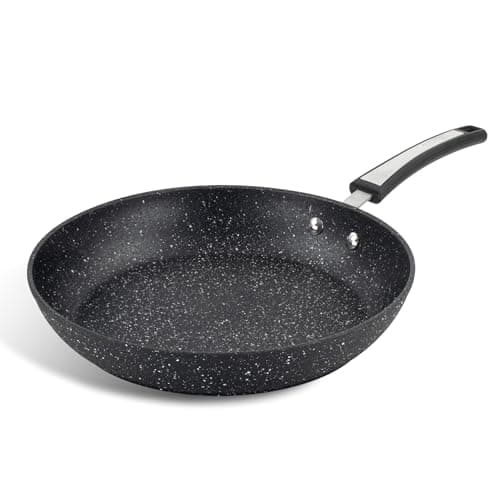 Image of Scoville Xtra 28cm Frying Pan, Non Stick Frying Pan, NEVERSTICK Coated, Suitable for All Hobs, Rapid Heat Conduction, Perfect for Frying Eggs, PFOA Free, Aluminium, Black [Amazon Exclusive]