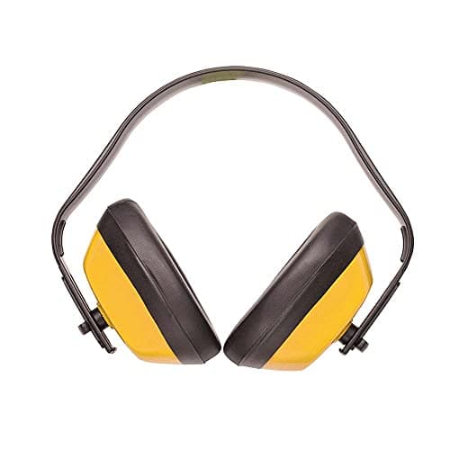 Image of Portwest PW40 Classic Ear Defenders Ear Muffs SNR 27dB Noise Reduction Hearing Protection Adjustable Lightweight Industrial Safety Adults, Yellow, One Size