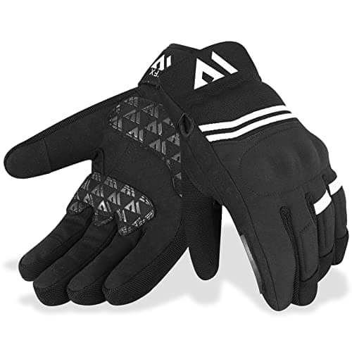 Image of WFX Premium Motorbike Gloves Waterproof Winter Sports Full Finger Motorcycle Gloves Windproof Touch Screen for Road Racing, Motocross, Cycling, and Outdoor Activities (Black, L)