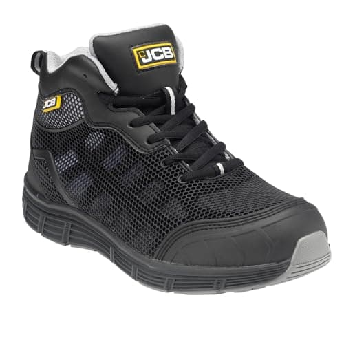 Image of JCB - Men's Hydradig Mid Cut Safety Boot - Protective Work Boots - S1P SRC Rated, Steel Toe & Midsole, Slip Resistant - Black - Size 10