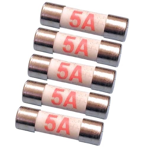 Image of SISI UK® 5 AMP MINI SHAVER PLUG FUSES 20MM X 5MM -PACK OF 5