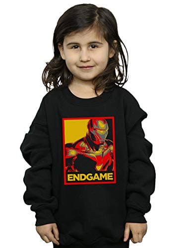 Image of Marvel Girls Avengers Endgame Iron Man Poster Sweatshirt Black 9-11 Years