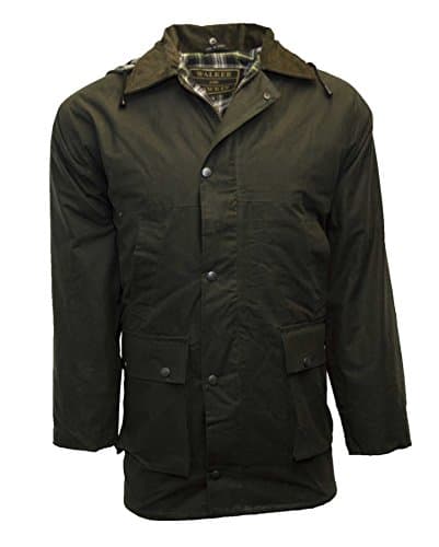 Image of WALKER AND HAWKES - Men's Wax Unpadded Benson Jacket - Olive - X-Large
