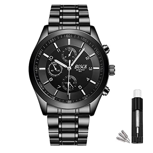 Image of Bosck Men's Casual Watches No Chronograph, Sport Wristwatches Stainless Steel, 30M Waterproof Quartz Wrist Watches, Analog Watch for Men