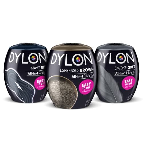 Image of DYLON Winter Bundle, Washing Machine Fabric Dye Pods for Clothes & Soft Furnishings – Navy Blue, Smoke Grey and Espresso Brown