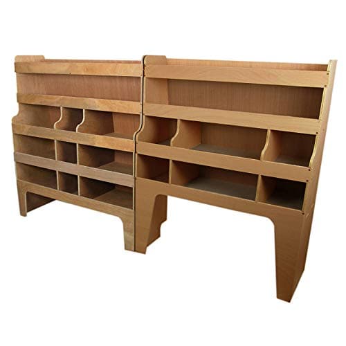 Image of Plywood Van Racking Fits inside Ford Transit Custom SWB & LWB Offside Tool Shelving Utility Shelves Organiser FREE L-Shaped Brackets