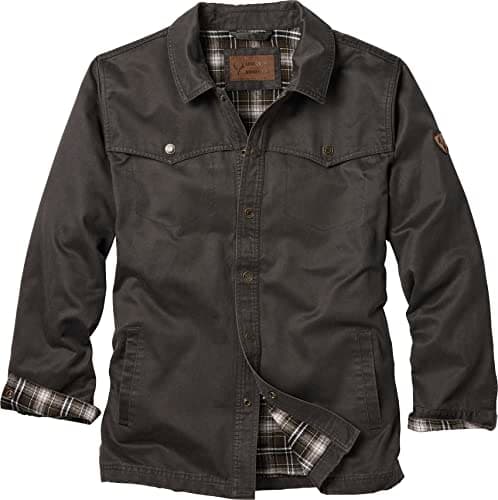 Image of Legendary Whitetails Men's Stockyards Lonestar Waxed Canvas Shirt Jacket, Coal, L