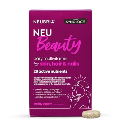 Image of NEUBRIA NEU Beauty Multivitamin & Collagen Skin, Hair & Nails Supplement – Botanicals, Biotin, Niacin, Zinc, Selenium, Copper & Antioxidants – Beauty & Wellness Blend – UK Made, 30 Tablets