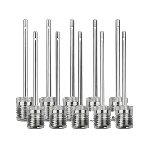 Image of Lionstrike Stainless Steel Ball Pump Needle, Football Pump Needle, Ball Inflator Needle with Side Holes For Inflating Various Sports Balls (10 Pack Needle Set)