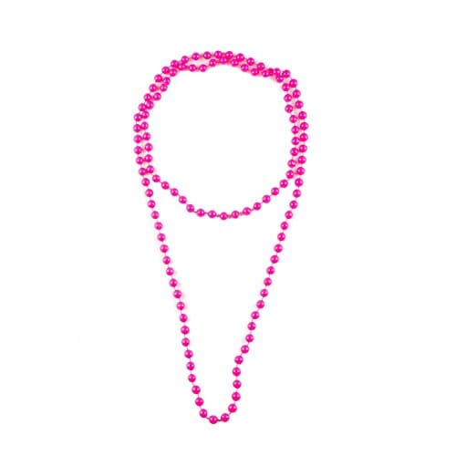 Image of Mytoptrendz® Plain Bead Necklace Single Strand Long Rope Wrap Around Girls Women Fashion Accessories (Pink Fuchsia)