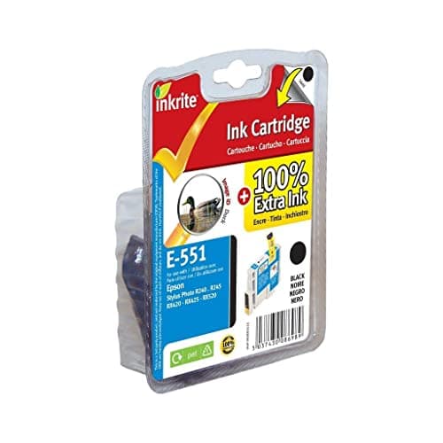 Image of Inkrite Printer Ink for Epson R240 R245 RX420 RX425 RX520 - T0551 Black (Duck)