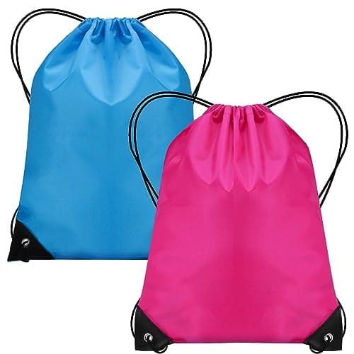 Image of JFmall Drawstring Bags, Swim Bag PE bags for kids Waterproof Swimming Sports Back Pack Drawstring Gym Bag Suitable for School Beach Travel