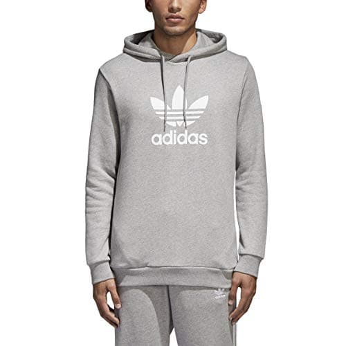 Image of adidas Originals Men's Trefoil Hoodie Medium Grey Heather 2 Large