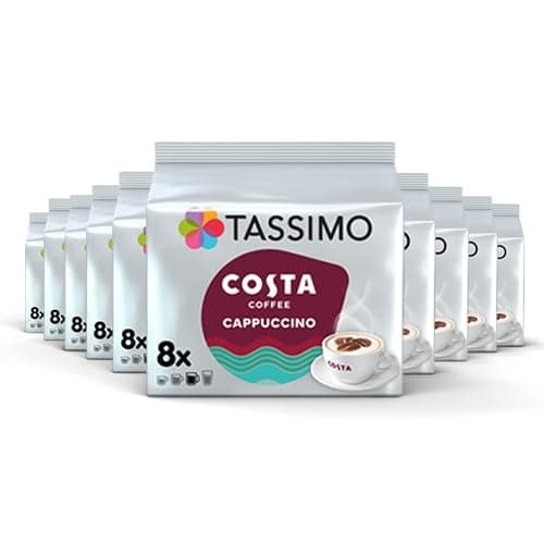 Image of Tassimo Costa Cappuccino Coffee Pods - 10 Packs (80 Drinks)