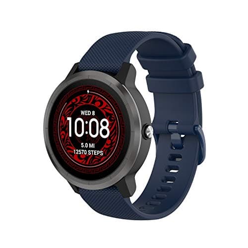 Image of Wownadu 20mm Quick Release Watch Strap Compatible for Garmin Vivoactive 5/3, Venu, Venu 2 Plus/Sq/Sq 2, Strap Women Men Wristband for Vivomove 3/Trend/Sport/Style Navy blue