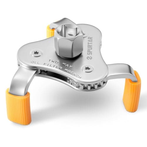 Image of Spurtar Oil Filter Wrench 3 Jaw Oil Filter Removal Tool Adjustable 68mm-104mm Upgrade with Removable Protective Sleeves for Car, SUV & Truck