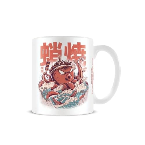 Image of Pyramid International Ilustrata Mug (Takoyaki Attack Design) 11oz Ceramic Coffee Mug, Mugs for Women and Mugs for Men - Official Merchandise