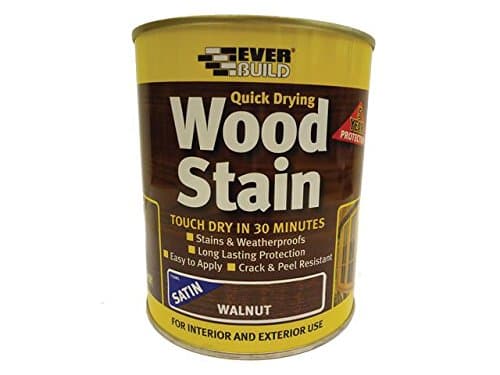 Image of Everbuild Woodstain Satin | Quick Drying, Professional Wood Satin for Architectural Tibmer, Cladding and Garden Furniture - 750ml - Walunt
