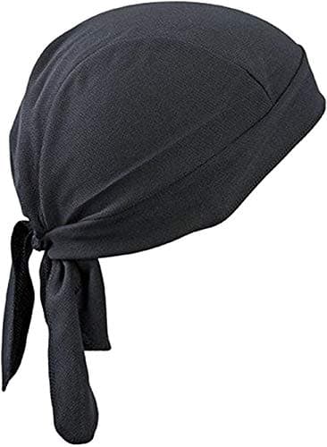 Image of Breathable Quickly Dry Skull Cap Sweat Absorbing Bandana Headscarf Pirate Headwear Anti-UV Head Protection Headband Sports Hiking Skating Cycling Running Riding Head Wrap (Black)