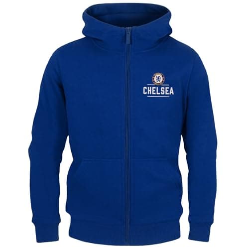 Image of Chelsea Official Football Gift Boys Fleece Zip Hoody Royal 10-11 Years