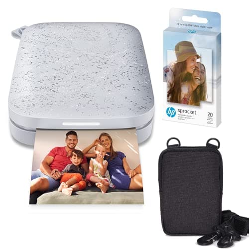 Image of HP Sprocket Portable 2x3 Instant Photo Printer (Luna Pearl) Zink Paper Bundle