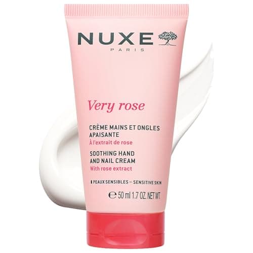 Image of Nuxe Very Rose Soothing Hand and Nail Cream 50ml, Nourishes & Softens Dry Hands & Strengthens Cuticles, with Rose Oil Extract, Aloe Vera and Glycerin