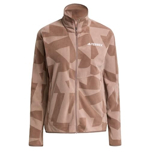 Image of adidas Women's Terrex Multi Printed Full Zip Fleece Jacket, Earth Strata/Trace Brown, XL