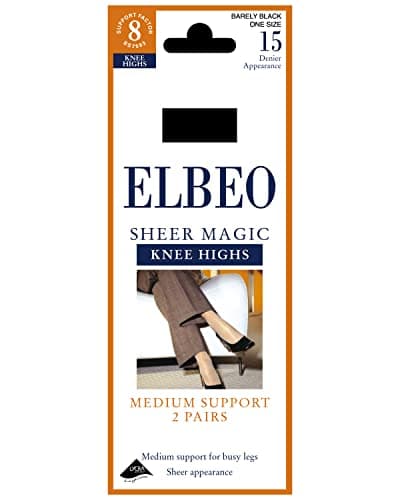 Image of Elbeo Sheer Magic Medium Support Knee High (2PP) -Cafe Creme, One Size