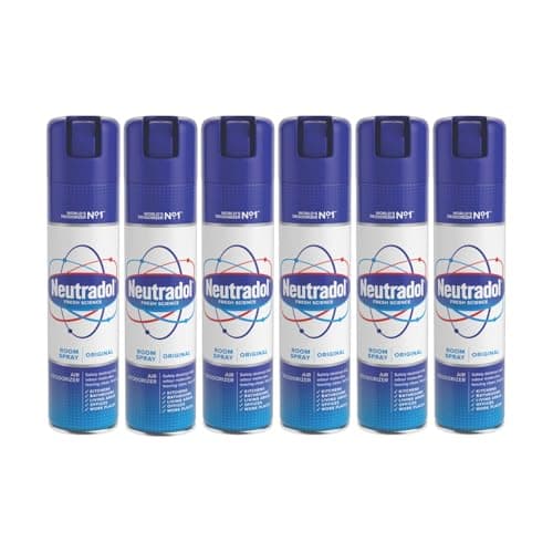 Image of Neutradol Room Spray, Fast Acting Aerosol, Air Freshener for Home & Office, Odour Eliminator, Original, Multipack of 6 x 300ml