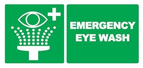 Image of 2 x Emergency Eye Wash - Info Sticker Label Sign Removable Self Adhesive Waterproof Durable Vinyl Label Sticker 225mm x 106mm