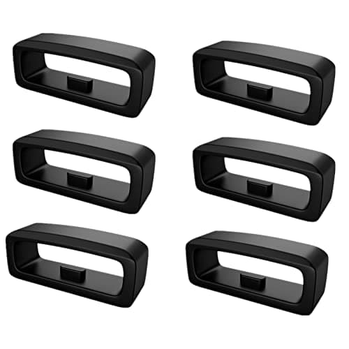 Image of 6Pcs Rubber Replacement Watch Band Strap Loops for Polar Grit X Pro/Grit X/Vantage M2 /Vantage M, 22mm Silicone Watch Band Holder Watch Strap Keeper (Black)