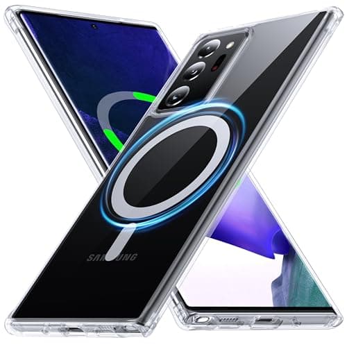 Image of FNDMIL NO.1 Magnetic for Samsung Galaxy Note 20 Ultra Case with MagSafe[Anti-Yellowing][Slim Fit][Military Grade Drop Tested] Transparent Soft Silicone for Galaxy Note 20 Ultra 5G Phone Case,Clear