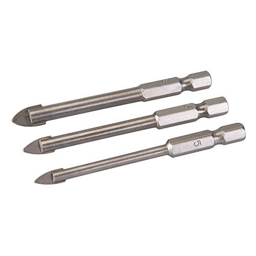 Image of Silverline 224760 Hex Drive Tile and Glass Drill Bit 3pce Set 5, 6 and 8 mm
