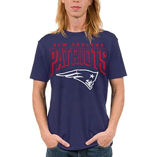 Image of Junk Food Clothing x NFL - New England Patriots - Bold Logo Unisex Adult Fan T-Shirt Navy