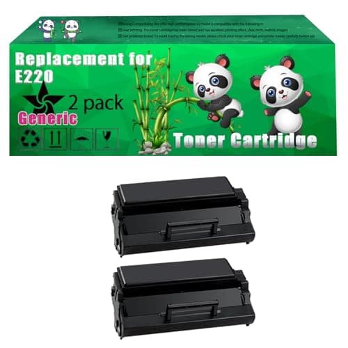 Image of Replacement E220 Toner Cartridge Compatible for Lexmark E220 Mono Printers, Up to 3000 Pages, Vivid Colors, Contains Chip (2-Pack Black)