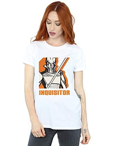 Image of Star Wars Women's Rebels Inquisitor Boyfriend Fit T-Shirt White Large