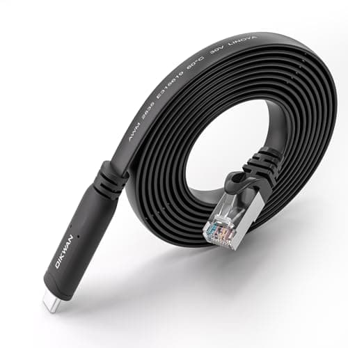 Image of OIKWAN USB-C Console Cable UART Serial Cable Essential Accesory Compatible Cisco, NETGEAR, Ubiquity, LINKSYS, Routers/Switches for Laptops in Windows, Mac, Linux(Black,6ft