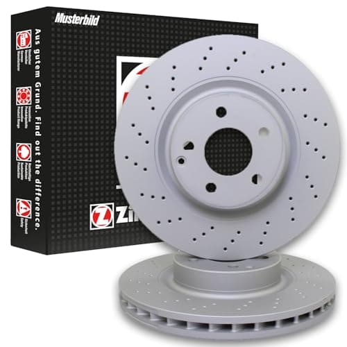 Image of Zimmermann Brake Disc Diameter 330 mm Height 36 mm Thickness 22 mm Hole Number 6/5 Bolt Circle Diameter 112 mm Ventilated Perforated Two Piece Brake Disc 100.3388.70 Pack of 2
