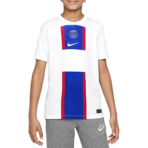 Image of Nike Paris Saint-Germain FC Men's Psg Dri Fit Stadium 3r T Shirt, White/Old Royal/White, S