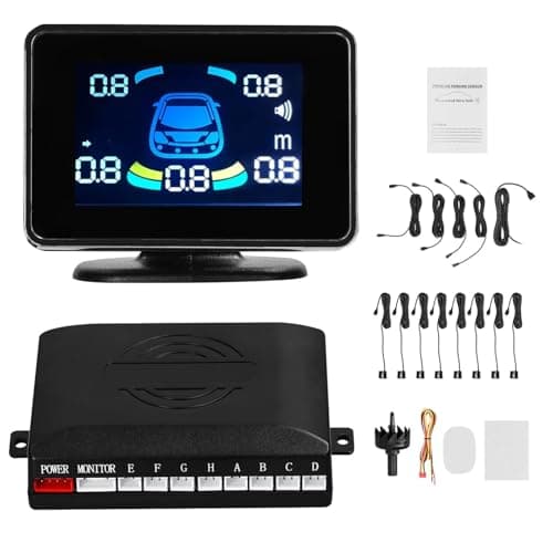 Image of Parking Assist Systems Car Parking Sensor Reversing Radars System Front Rear Support Sound Warning/Buzzer/Mute With 8 Parking Sensors Radar Sensor Kits Audio Alarms(Silver)
